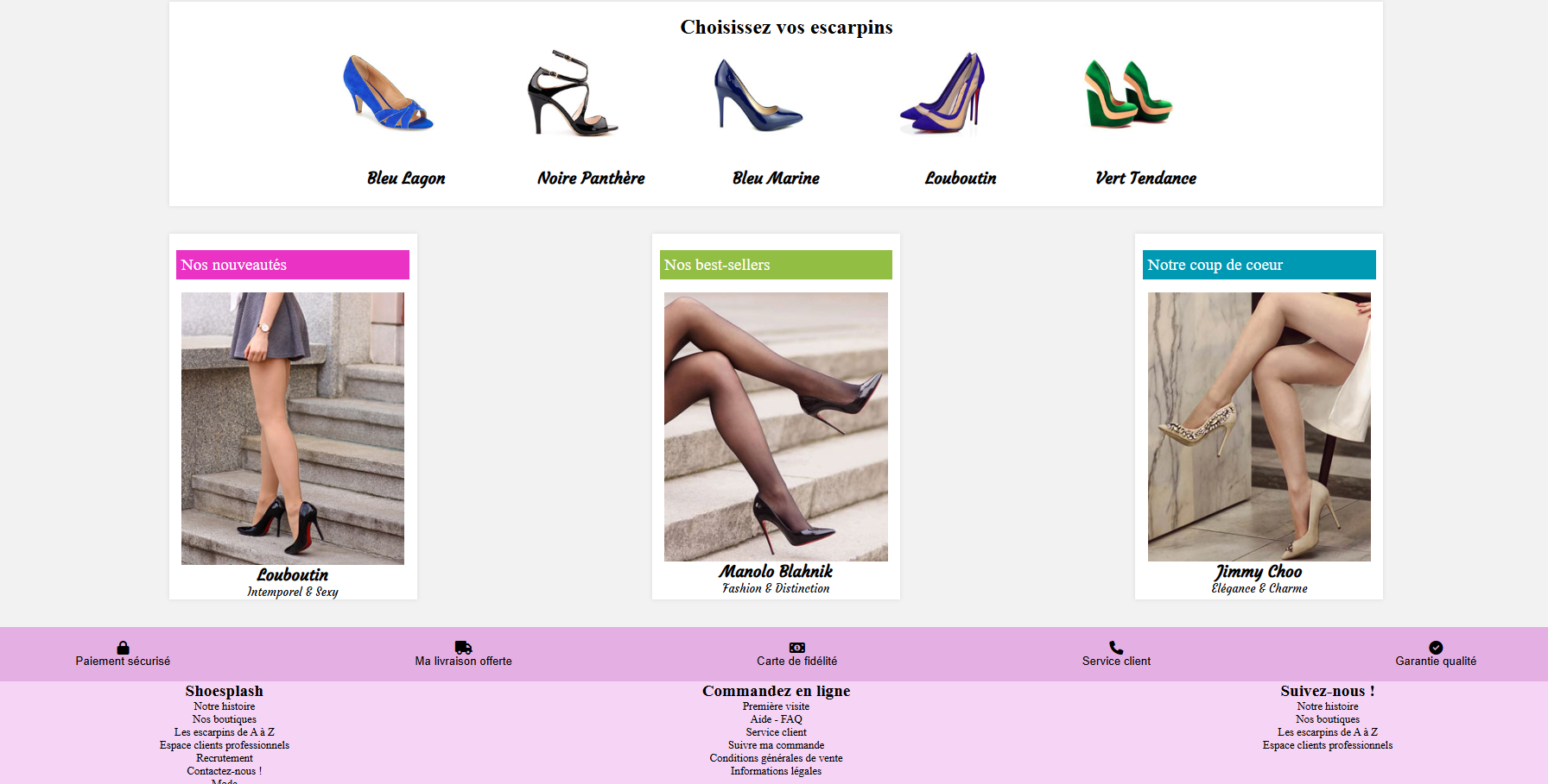 Aperçu du projet shoessplash