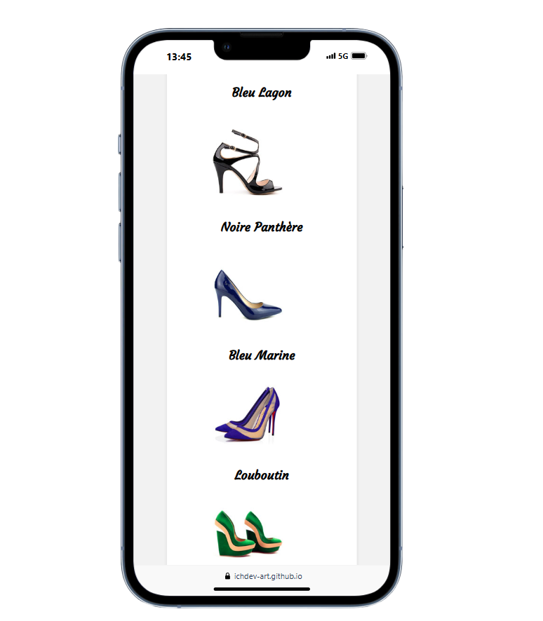 Aperçu du projet shoessplash responsive 2